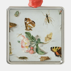 Schmetterlinge, Motten und andere Insekten Silbernes Ornament