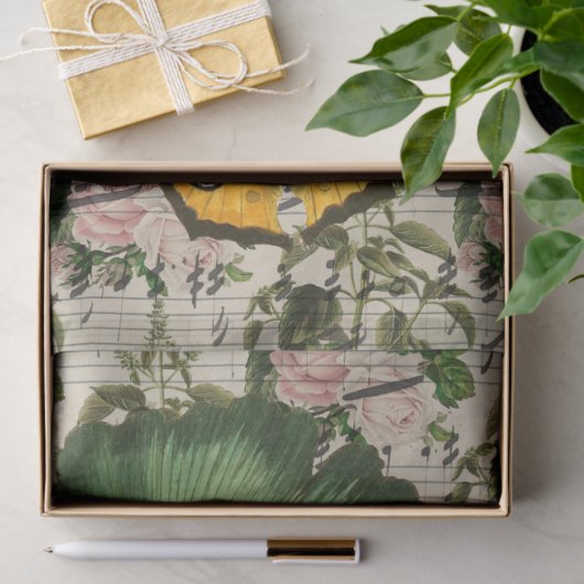 Schmetterlinge, Musik und Blätter Seidenpapier (Geschenk)