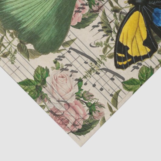 Schmetterlinge, Musik und Blätter Seidenpapier (Detail)