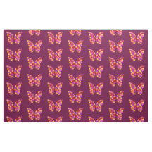 Schmetterlinge Muster auf Wein Rot