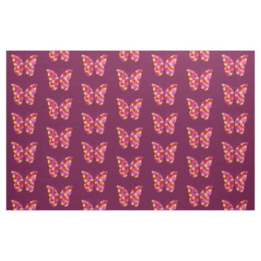 Schmetterlinge Muster auf Wein Rot Stoff (Fat Quarter (45,7 x 55,9 cm))
