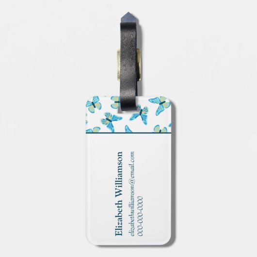 Schmetterlinge Muster benutzerdefinierte Farben Gr Gepäckanhänger (Rückseite vertikal)