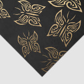 Schmetterlinge Muster Gold Black Seidenpapier (Ausschnitt)