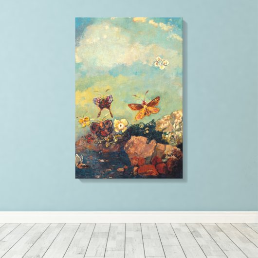 Schmetterlinge | Odilon Redon Leinwanddruck (Insitu (Holzboden))