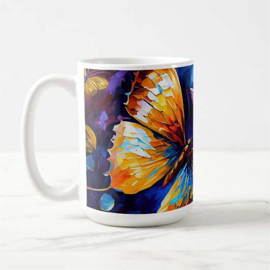 Schmetterlinge Ölgemälde Design 3 Tasse Kaffee (Links)