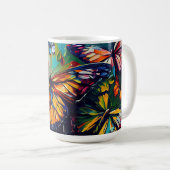 Schmetterlinge Ölgemälde Design 8 Tasse Kaffee (VorderseiteRechts)