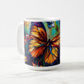 Schmetterlinge Ölgemälde Design 8 Tasse Kaffee (Vorderseite Links)
