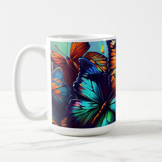 Schmetterlinge Ölgemäldedesign12 Kaffeemaschine Ta Kaffeetasse (Links)