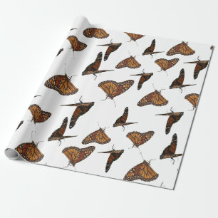Schmetterlinge orange geschenkpapier