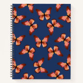 Schmetterlinge Orange Pink Black Pattern Notizblock (Vorderseite)