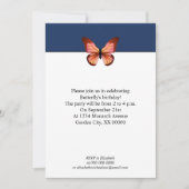 Schmetterlinge Orange Pink Black Pattern Party Einladung (Vorderseite)