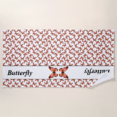 Schmetterlinge Orange Pink Black Pattern Strandtuch (Vorderseite)