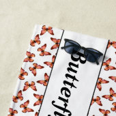 Schmetterlinge Orange Pink Black Pattern Strandtuch (Beispiel)