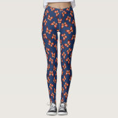 Schmetterlinge Orangefarbenes rosa und schwarzes M Leggings (Vorderseite)