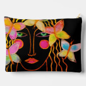 Schmetterlinge Original Abstrakte Kunst Zubehörtasche (Rückseite)