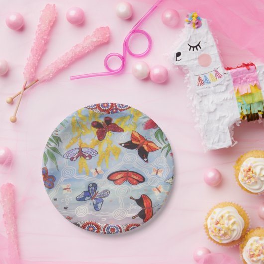 Schmetterlinge Papier Teller 7" (Party)