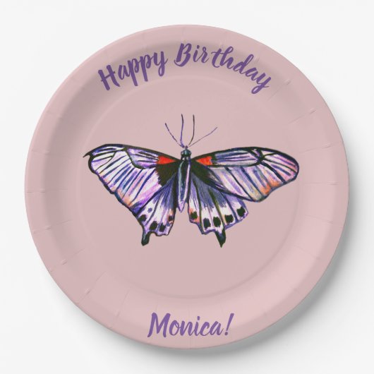 Schmetterlinge Pappteller (Vorderseite)