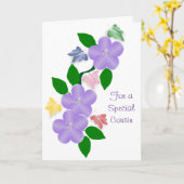 Schmetterlinge Personalisierter Cousin Geburtstag Karte (Gelbe Blume)