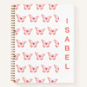 Schmetterlinge pfirsichgoldene Rose Notizblock (Vorderseite)