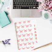 Schmetterlinge pfirsichgoldene Rose Notizblock