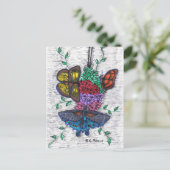 Schmetterlinge Postkarte (Stehend Vorderseite)