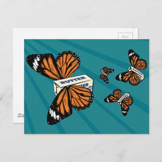 Schmetterlinge Postkarte (Vorne/Hinten)