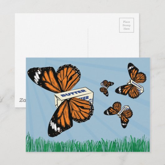 Schmetterlinge Postkarte (Vorne/Hinten)