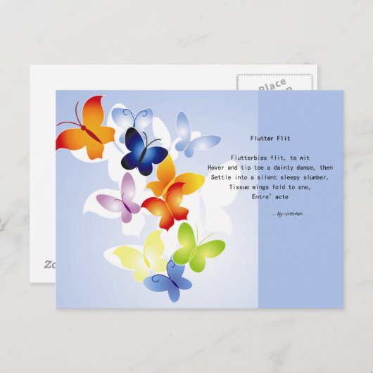 Schmetterlinge Postkarte (Vorne/Hinten)