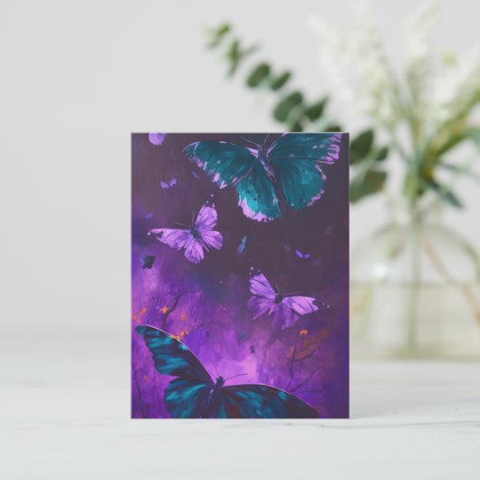 Schmetterlinge Postkarte (Stehend Vorderseite)