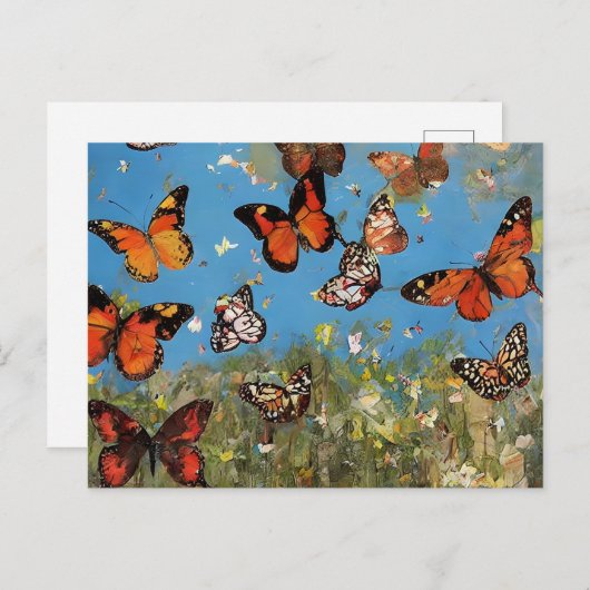 Schmetterlinge Postkarte (Vorne/Hinten)