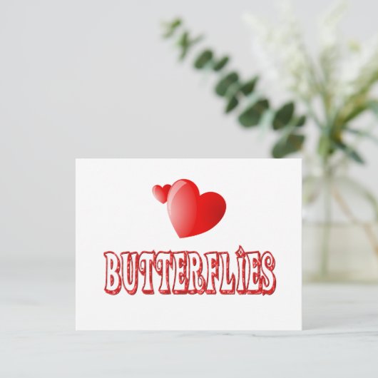 Schmetterlinge Postkarte (Stehend Vorderseite)