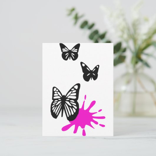 Schmetterlinge Postkarte (Stehend Vorderseite)