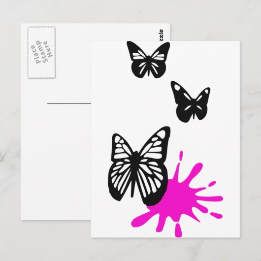 Schmetterlinge Postkarte (Vorne/Hinten)