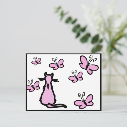 Schmetterlinge Postkarte (Stehend Vorderseite)