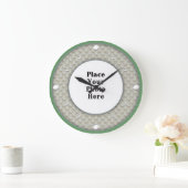 Schmetterlinge rahmen Ihr Foto an der Wand Große Wanduhr (Zuhause)