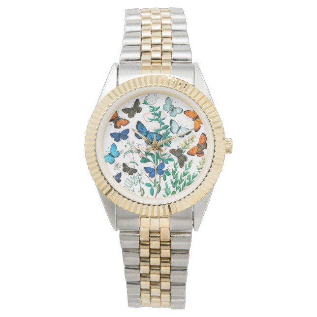 Schmetterlinge, Raupen von William Forsell Kirby Armbanduhr (Vorderseite)