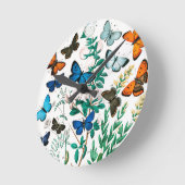 Schmetterlinge, Raupen von William Forsell Kirby Runde Wanduhr (Winkel)