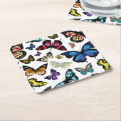 Schmetterlinge Rechteckiger Pappuntersetzer (angewinkelt)