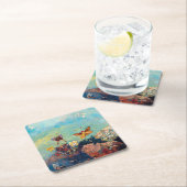 Schmetterlinge, Redon Rechteckiger Pappuntersetzer (Vor Ort)