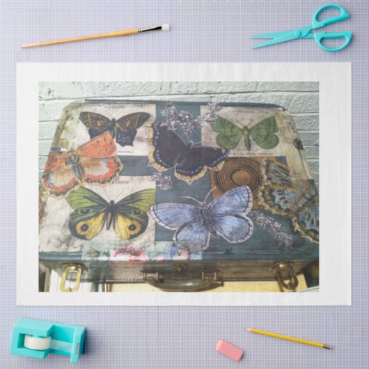 Schmetterlinge - Reisekoffer Seidenpapier (Basteln)