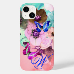 SCHMETTERLINGE, ROSA BLAUE ROSEN UND ANEMONENBLÜTE Case-Mate iPhone HÜLLE