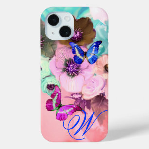 SCHMETTERLINGE, ROSA BLAUE ROSEN UND ANEMONENBLÜTE Case-Mate iPhone HÜLLE