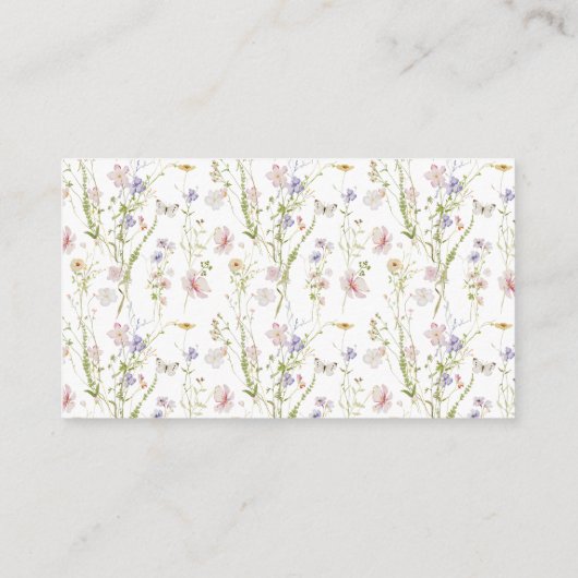 Schmetterlinge Rosa Blume Bitte bringen Sie ein Re Begleitkarte (Rückseite)