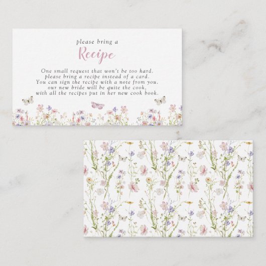 Schmetterlinge Rosa Blume Bitte bringen Sie ein Re Begleitkarte (Vorne/Hinten)