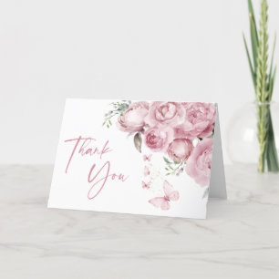 Schmetterlinge Rosa Brautparty Dankeskarte