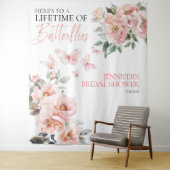 Schmetterlinge Rosa Brautparty Rückwürfe Wandteppich (Beispiel)