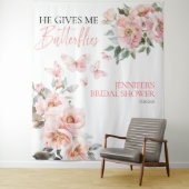 Schmetterlinge Rosa Brautparty Rückwürfe Wandteppich (Beispiel)