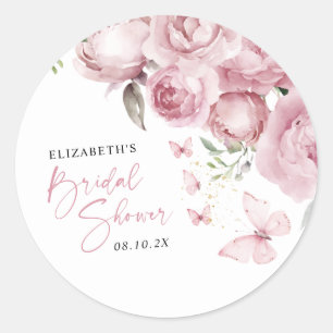 Schmetterlinge Rosa Brautparty Runder Aufkleber