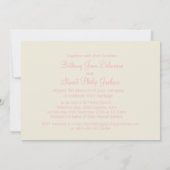 Schmetterlinge Rosa-Creme Hochzeit Einladung (Rückseite)