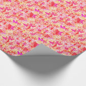 Schmetterlinge, rosa, pfirsichfarben, Korallen Geschenkpapier (Ecke)